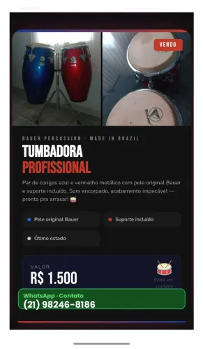 Vende-se um par de Congas Profissional