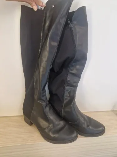 Bota Cano Longo Preta Tam. 37 - Salto Baixo e Confortável ?