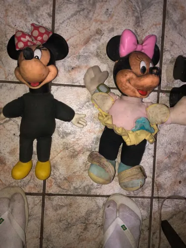 Lote 2 Bonecas Minnie Antigas Anos 90 Vintage (Pano e Vinil)