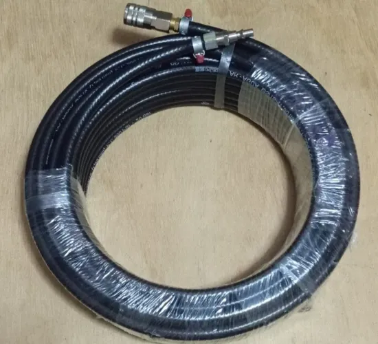 MANGUEIRA 20M BORRACHA PARA COMPRESSOR/PISTOLA E FERRAMENTAS PNEUMÁTICO COM ENGATES 