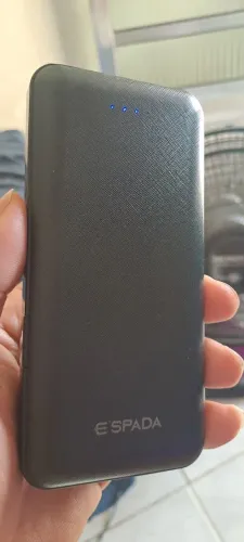 Carregador PowwerBank 10000 mAh Espada preto.