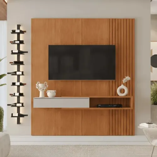 Painel Suspenso P/TVs Até 65Polegadas 1.82M Detalhe Ripado. Produto Novo Direto de Fábrica
