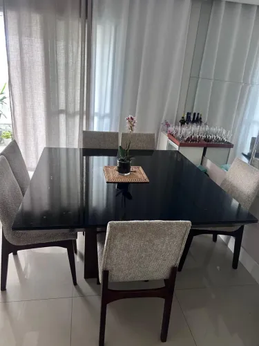 Mesa de jantar, estar. preta 6 lugares