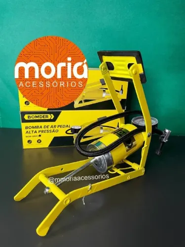 Bomba de Ar com Pedal para Moto, Carro, Bicicleta