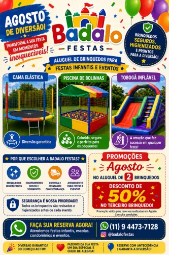 ?Peça seu orçamento e garanta a diversão da sua festa com a Badalo Festas?