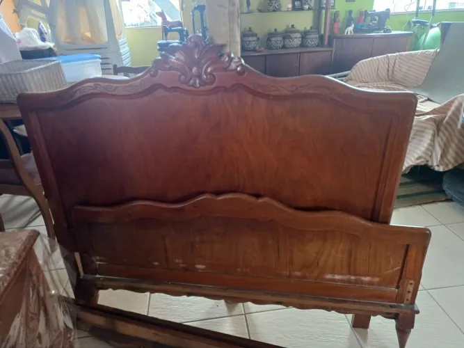 Cama De Casal, Madeira Maciça, Trabalhada, Rústica 