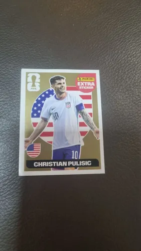 Figurinha Extra Sticker Christian Pulisic ouro dourada