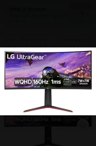 Vendo monitor gamer lg ultragear curvo