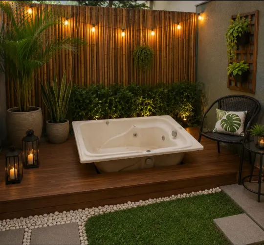 Banheira de Acrílico 2 Lugares - Ideal para Área de Lazer, Quintal ou Chácara