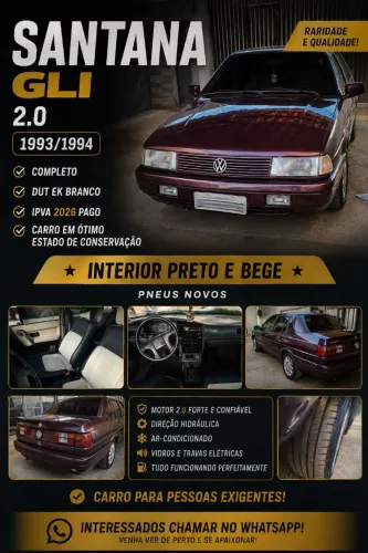 Volkswagen Santana GLI / GL/ Sport 1.8/ 2.0 (álcool) 1994