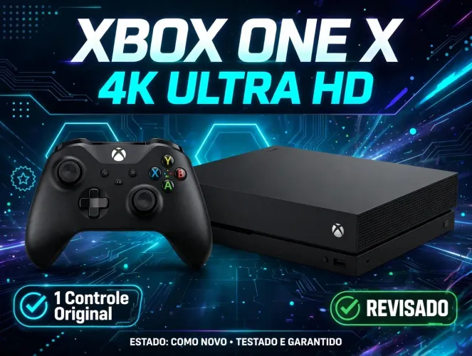 XBOX ONE X 500GB - O MAIS POTENTE DA GERAÇÃO - 4K NATIVO