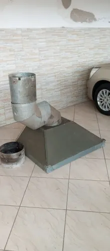 Coifa galvanizada 100 x 80 cm com dutos 
