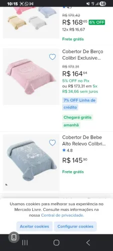 Cobertor para bebê antialérgico original COLIBRI