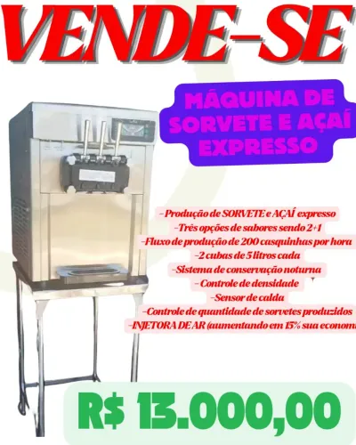 Máquina de Sorvete expresso/ soft