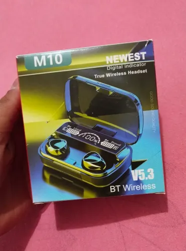 Fone bluetooth M10 V5.3 Com entrada USB e tipo C