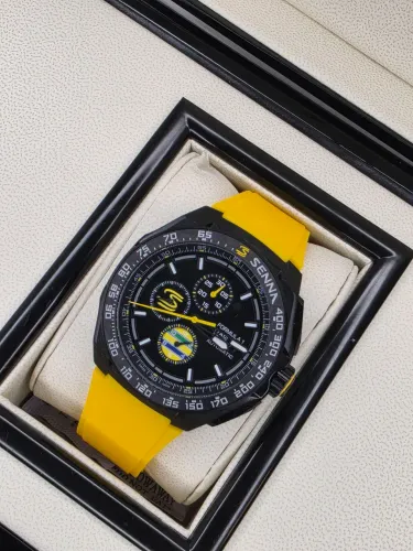 RELÓGIO TAG HEUER SENNA AMARELO AUTOMÁTICO LINHA PREMIUM AAA EM 10x SEM JUROS
