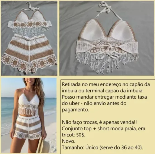 Conjunto top + short moda verão novo