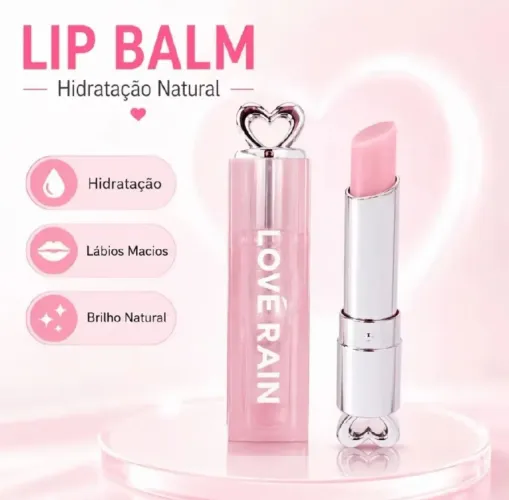 Lip Balm Mágico Love Rain Hidratante Labial efeito Rosa Natural