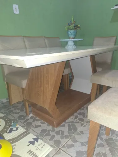 conjunto de mesa de jantar com 6 cadeiras