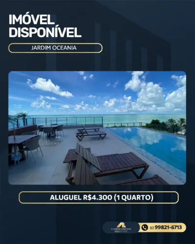 Flat pé na areia com 1 quarto na melhor localização do Jardim Oceania