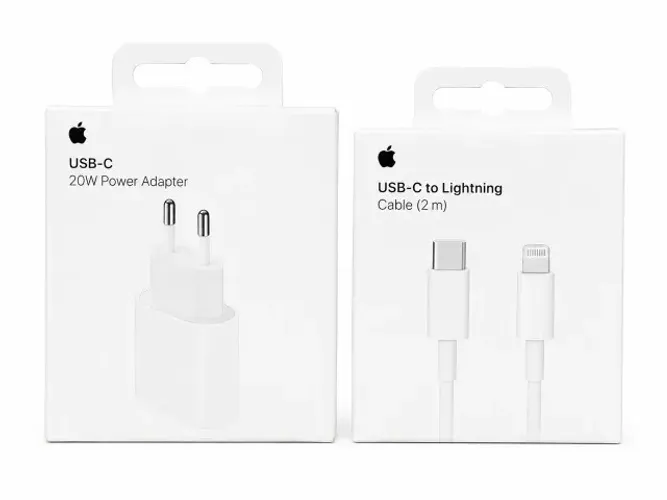 kit carregador apple 20w usb-c mais cabo lightning 2m original