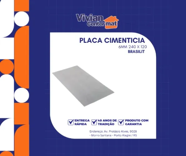 Placa Cimenticia Brasiplac Plus 6mm 240 x 120 Brasilit