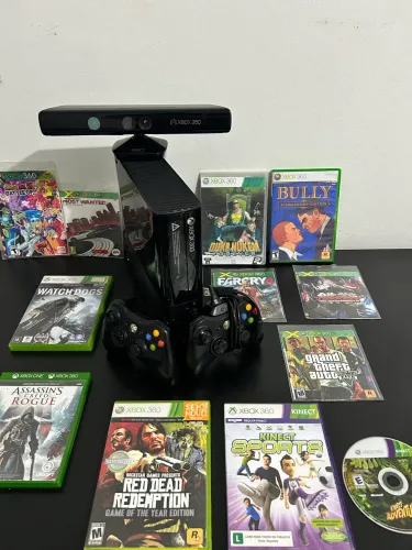 Xbox 360 Desbloqueado + Kinect + Jogos + Fonte