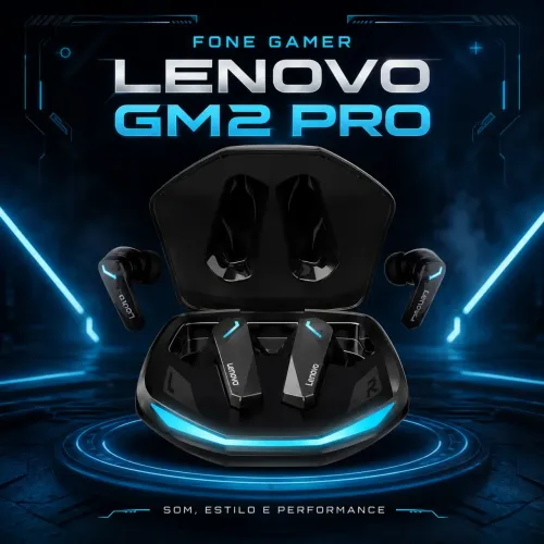 Fone de Ouvido Bluetooth Gamer Lenovo GM2 Pro - Entrega Grátis 