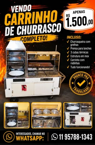 Carrinho de churrasco completo