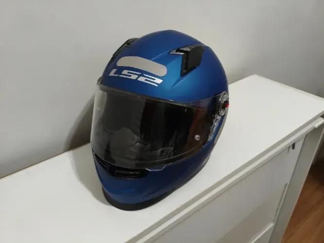 Capacete LS2 FF358 Azul Fosco - Tamanho 54 (Seminovo) + Sacola Original