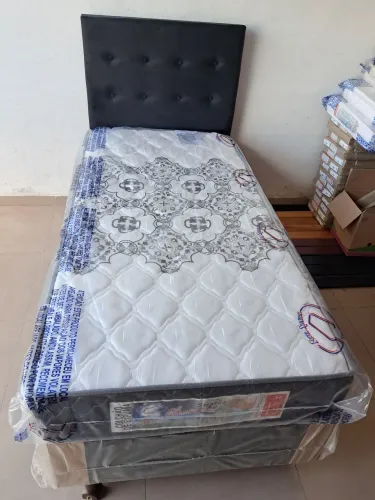 Conjunto box solteiro com colchão d65 novo # 10x sem juros no cartão