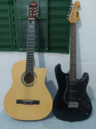 Guitarra stratocaster Memphis e violão de nylon 