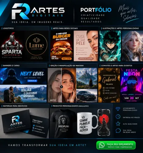 Artes para Instagram e WhatsApp | Entrega Hoje