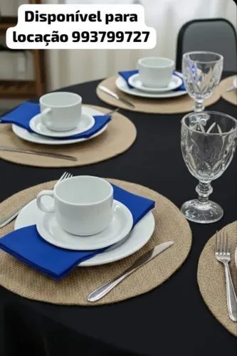 Jogo americano / xícaras / alugamos 