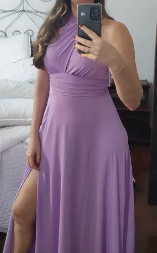 Vestido de festa longo lilás