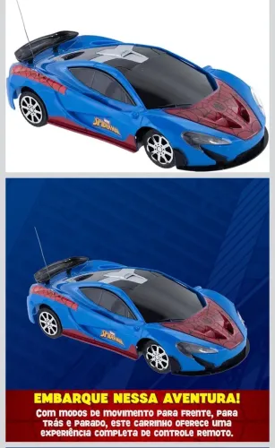 Carrinho controle remoto Homem Aranha