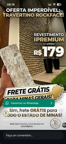 Travertino Rock Face bege Bahia