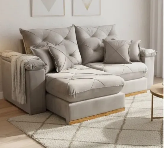 Sofá Imperial 230cm 4 Lugares Retrátil e Reclinável Linho Império