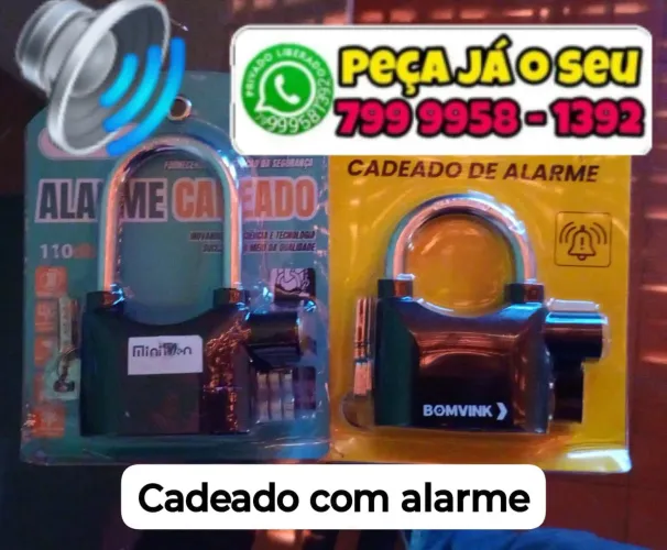 Cadeado antifurto trava C/ alarma 130dcb a prova d'água