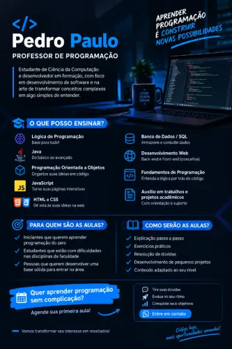 Aulas particulares de programação