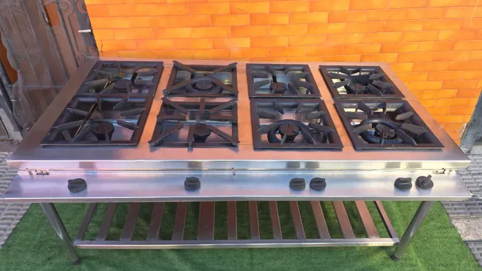 Fogao industrial inox 304 8 bocas