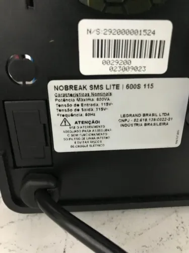Nobreak SMS LITE 600s 115 (produto de logistica reversa) NO ESTADO - SEM GARANTIA