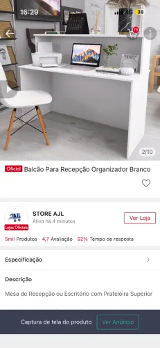 Balcão para recepção 