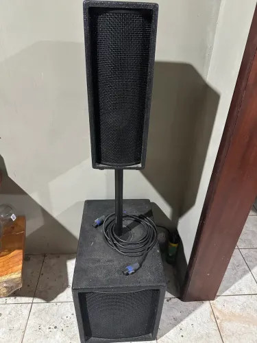 Som P.A line 4 polegadas + Sub ativo 500w .