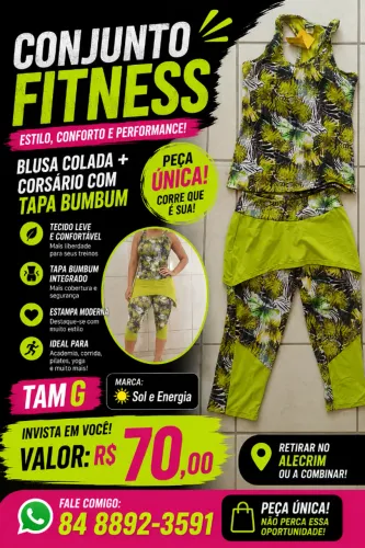 Conjunto fitness Sol e Energia tam G