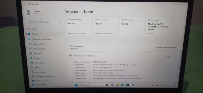 Notebook lenovo T14