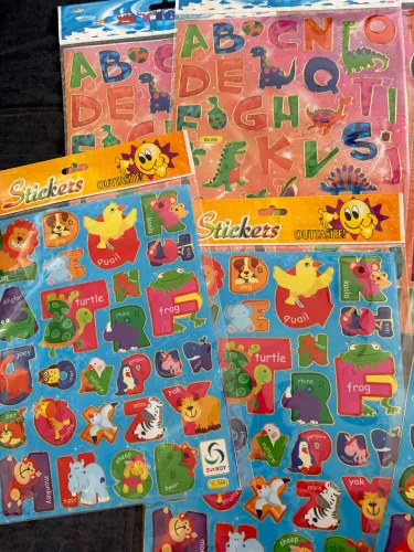 Adesivos vintage ABCdario papelaria professores