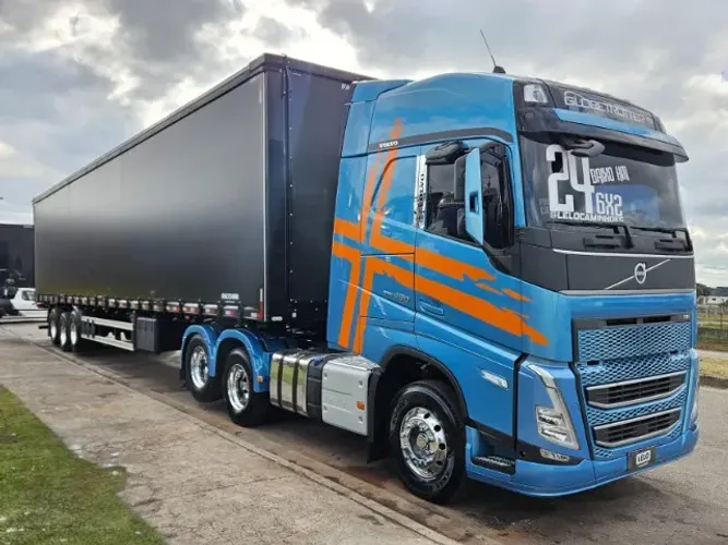 Volvo FH 460 6x2 Globetrotter Ano 24 mola Baixo Km + Sider Facchini 30 plts 0km com pneus
