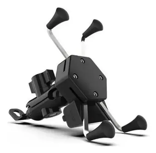 Suporte Celular Moto Com Carregador Universal Usb Garra X Novo