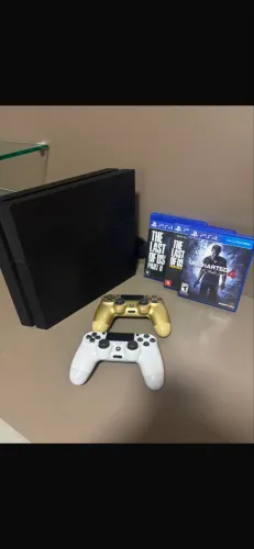 ? PLAYSTATION 4 FAT 500GB + 2 CONTROLES + 3 JOGOS ORIGINAIS